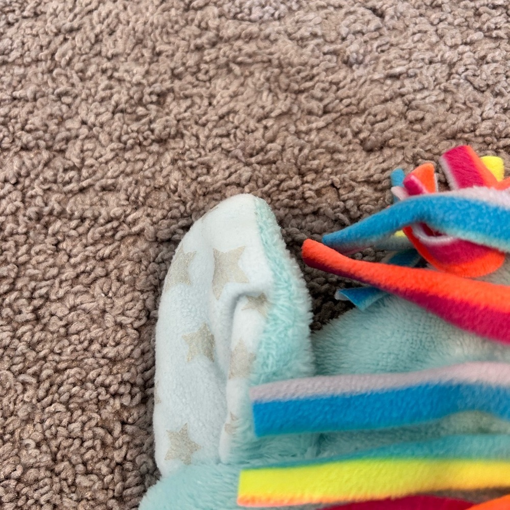 ❤️5 For $20❤️ Unicorn Hooded Pajama Robe Light Blue w Fringe w Pockets Size 6X❤️ - Picture 6 of 9